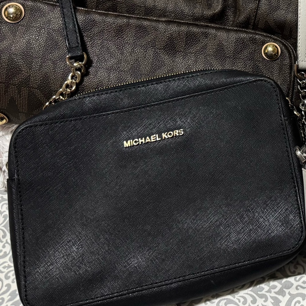Michael Kors Black Leather Shoulder Bag